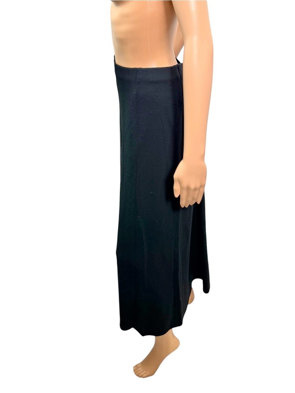 Eileen Fisher Women’s Size M Pull On Wool Blend Solid Black Maxi Skirt - Picture 2 of 5